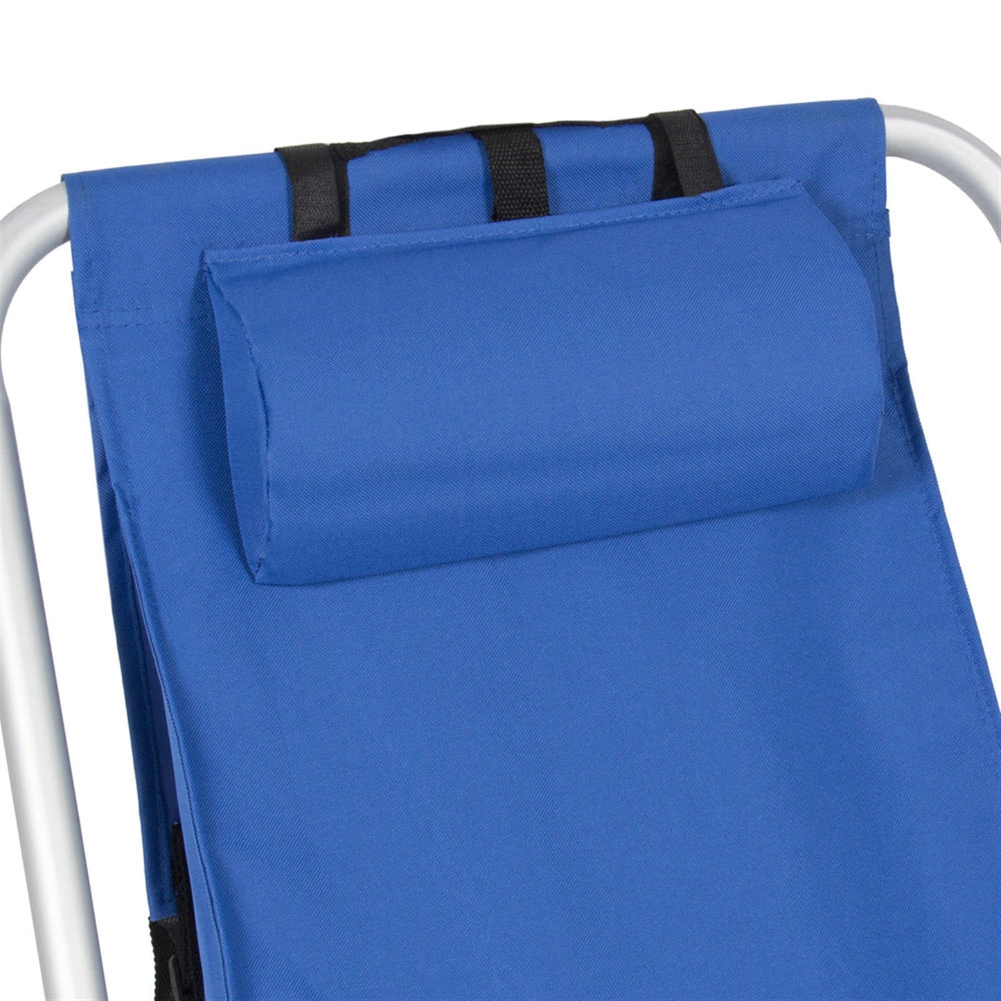 1pc Portable High Strength Beach Chair with Adjustable Headrest Blue