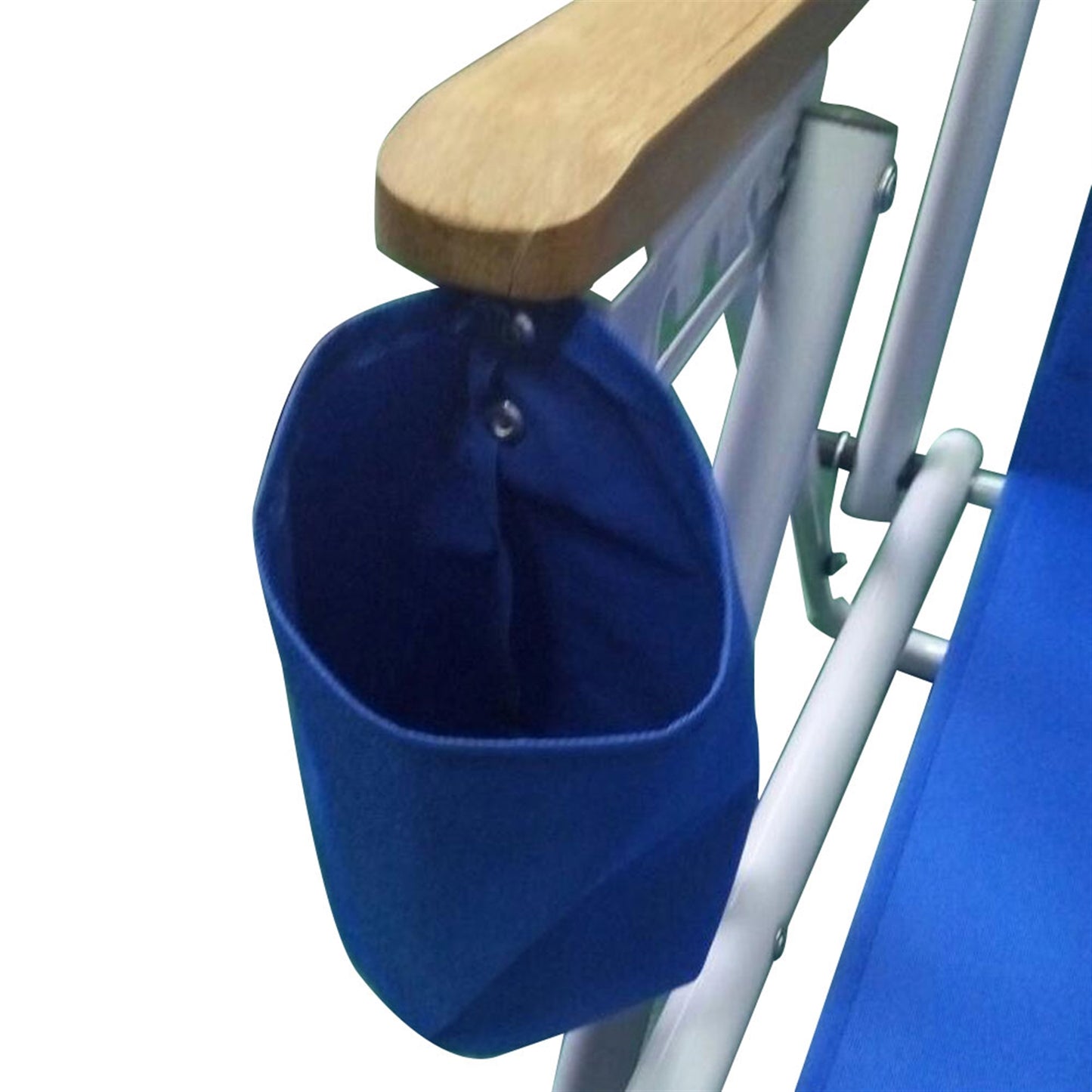 1pc Portable High Strength Beach Chair with Adjustable Headrest Blue