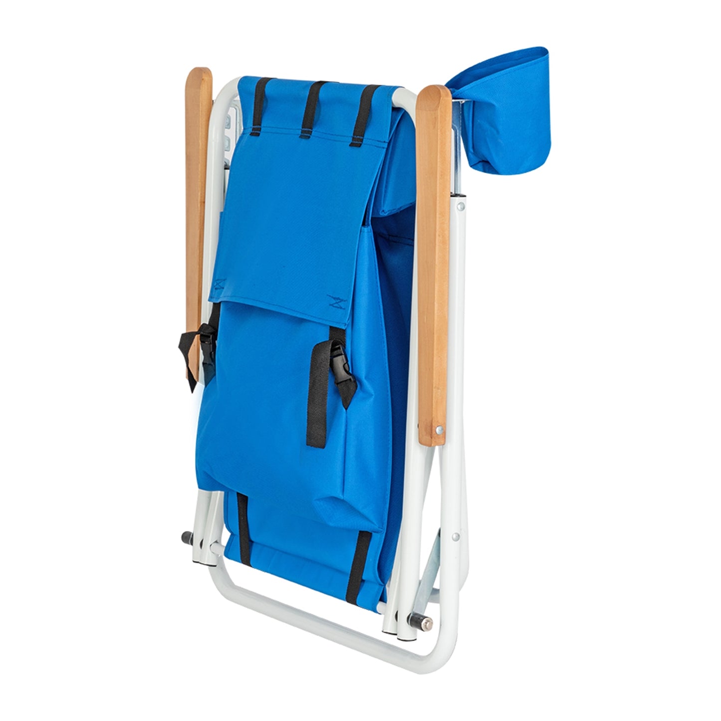 1pc Portable High Strength Beach Chair with Adjustable Headrest Blue