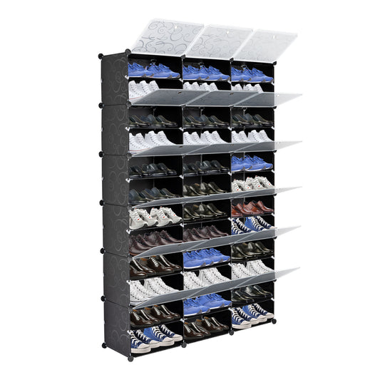 12-Tier Portable 72 Pair Shoe Rack Organizer 36 Grids Tower Shelf Storage Cabinet Stand Expandable for Heels, Boots, Slippers