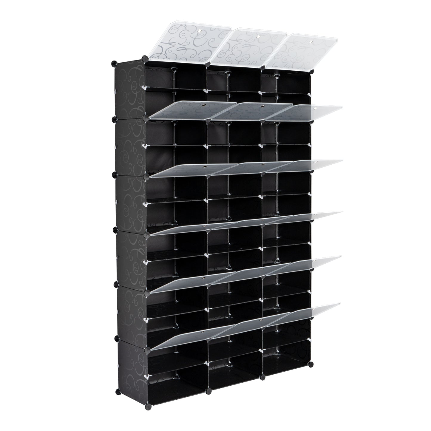 12-Tier Portable 72 Pair Shoe Rack Organizer 36 Grids Tower Shelf Storage Cabinet Stand Expandable for Heels, Boots, Slippers