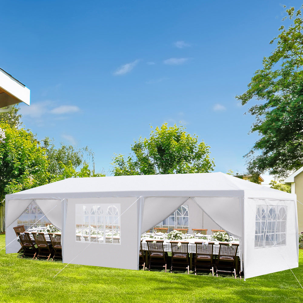 10'x30' Outdoor Party Tent with 8 Removable Sidewalls, Waterproof Canopy Patio Wedding Gazebo