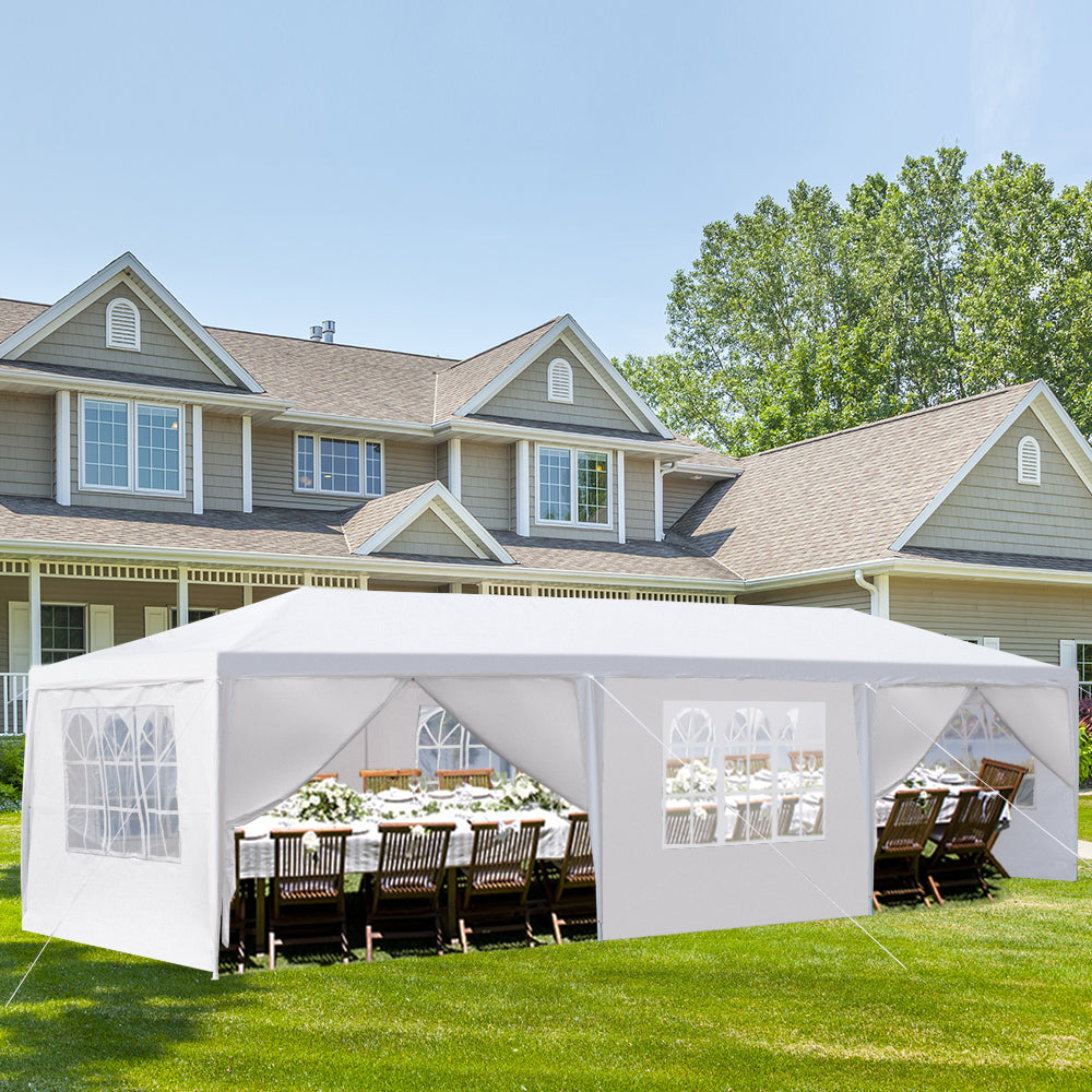 10'x30' Outdoor Party Tent with 8 Removable Sidewalls, Waterproof Canopy Patio Wedding Gazebo