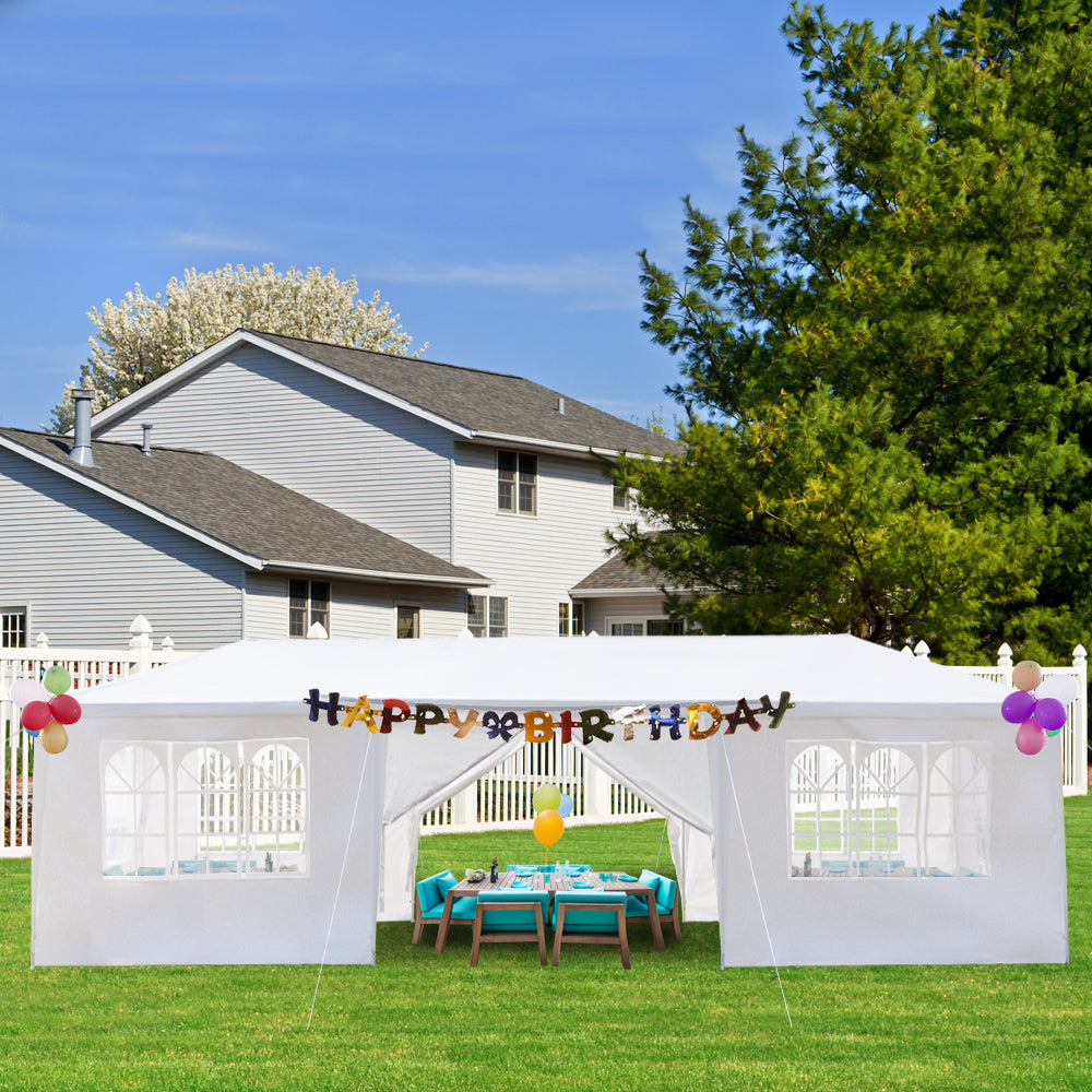 10'x30' Outdoor Party Tent with 8 Removable Sidewalls, Waterproof Canopy Patio Wedding Gazebo