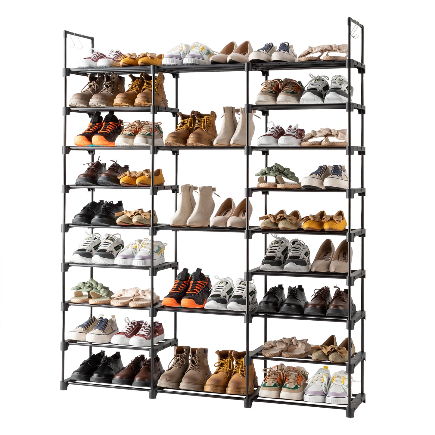 9 Tiers Shoe Rack Storage Organizer Shoe Shelf Organizer for Entryway Holds 50-55 Pairs Shoe, Stackable Shoe Cabinet Shoe Rack