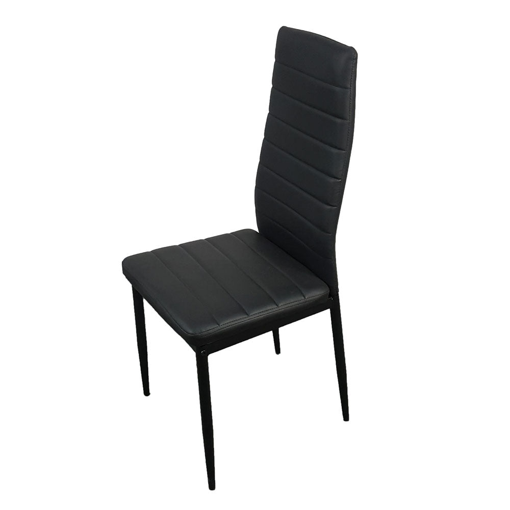 4pcs Elegant Assembled Stripping Texture High Backrest Dining Chairs