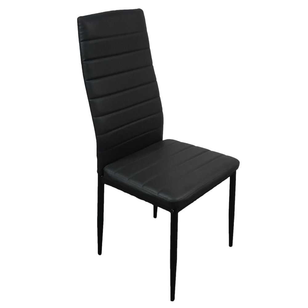 4pcs Elegant Assembled Stripping Texture High Backrest Dining Chairs