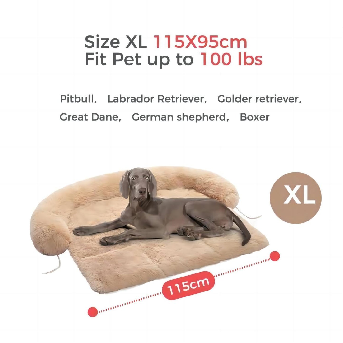 Dog Bed Large Sized Dog, Fluffy Dog Bed Couch Cover, Calming Large Dog Bed, Washable Dog Mat for Furniture Protector,Perfect for Large Dogs and Cats ，Beige(Banned shein,unable to ship on weekends)