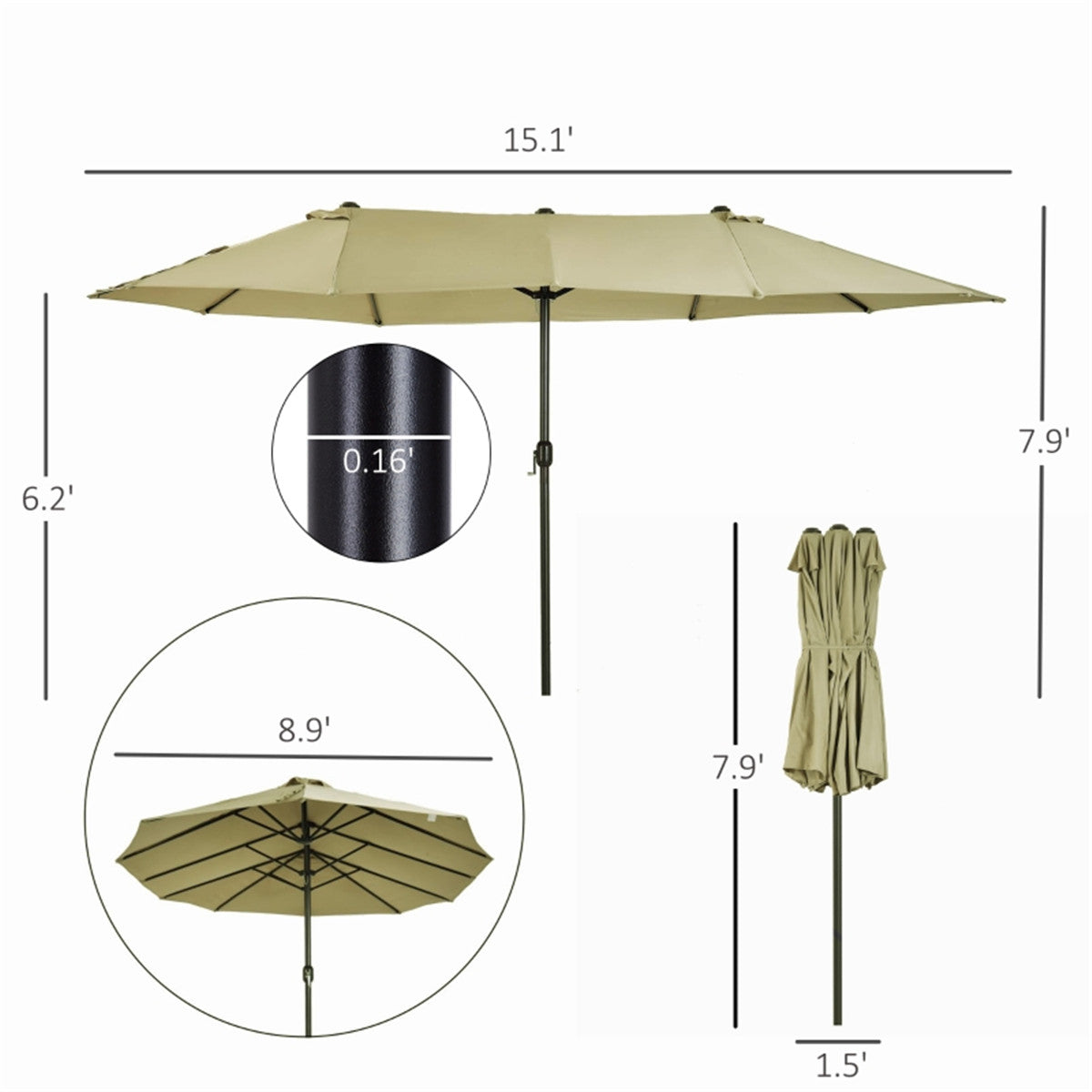 Outdoor beach umbrella/Double-Sided Market Umbrella