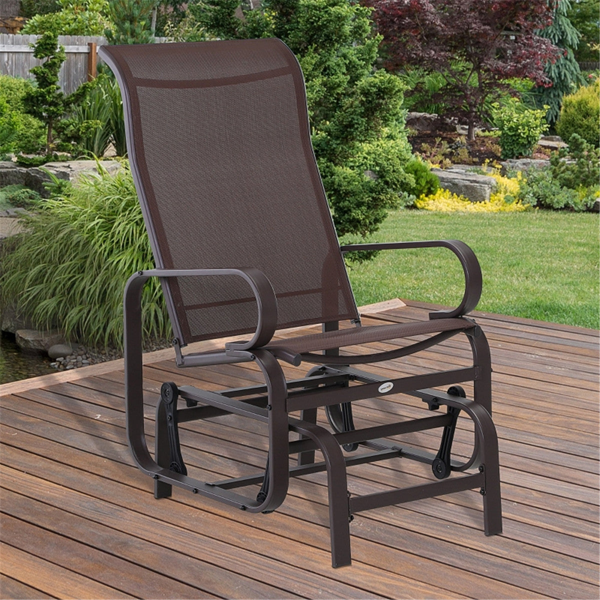 Patio Glider - Modern Design with Classic Function, 28" High Back, Weather-Resistant - For Backyards, Patios, Gardens - Assembly Required