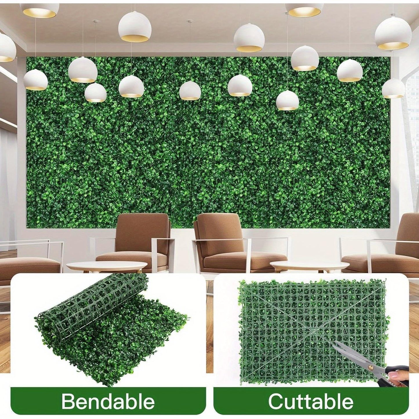 12 Pieces of Grass Wall Panels, Grass Back Panel, Garden Fence, Backyard (12)(No shipments on weekends, banned from Amazon)