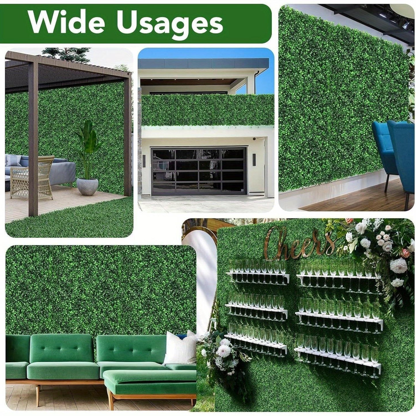 12 Pieces of Grass Wall Panels, Grass Back Panel, Garden Fence, Backyard (12)(No shipments on weekends, banned from Amazon)