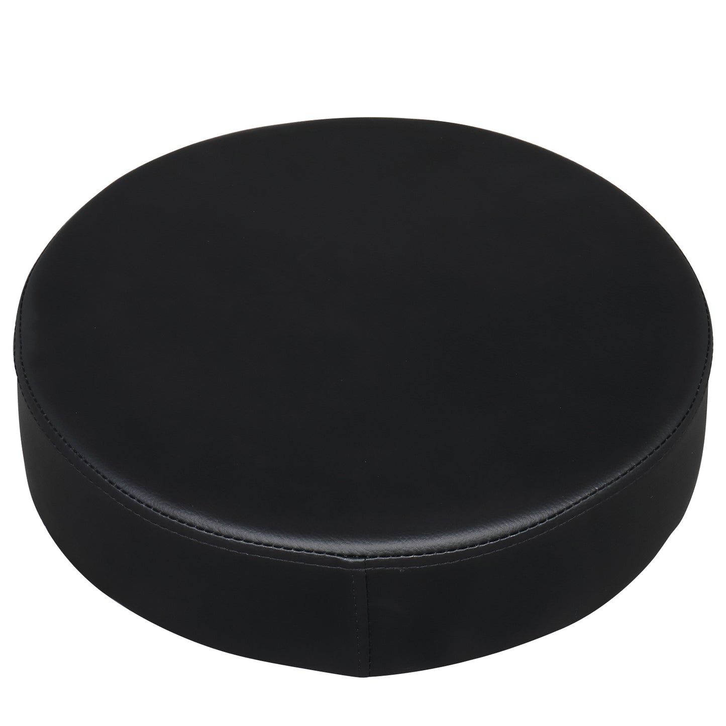 PU Leather Nylon Wheel 300lbs Round Stool Plating Five-Star Feet Technician Stool Black